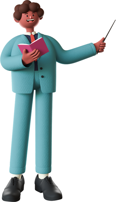 Simple Friend 3D Male Teacher With Object 02